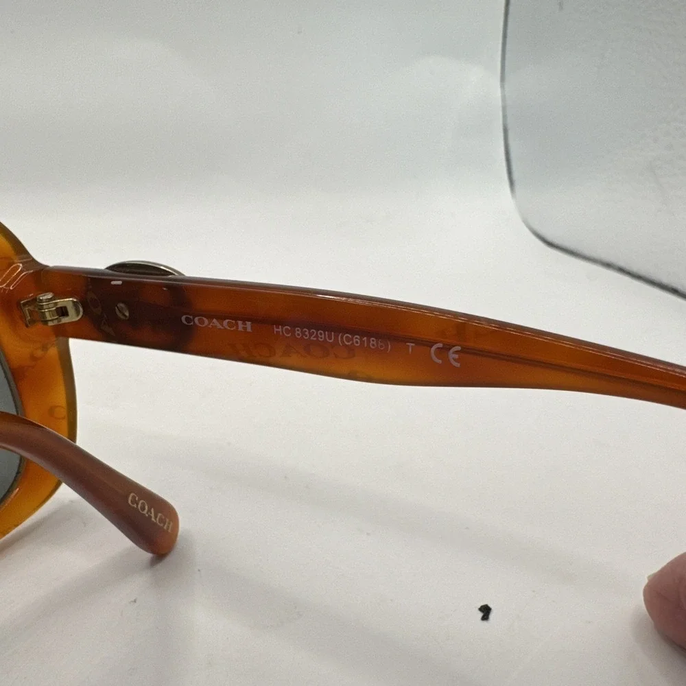 COACH HC8329U 56603H C6188 Amber Tortoise Coach Print 53 mm Women's Sunglasses